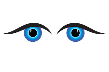 Eye icon vector, symbol, sign. Eye line icon illustration sign. Blue Eye silhouette. Human eyes. Retina scan eye icon. Vector  illustration