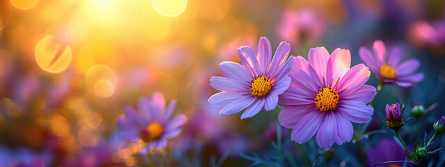 Spring summer soft background with flowers