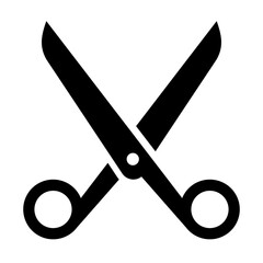 Black scissor icon vector on a white background 10 eps
