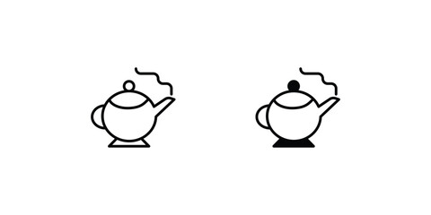Obraz premium 25 tea pot icon with white background vector stock illustration