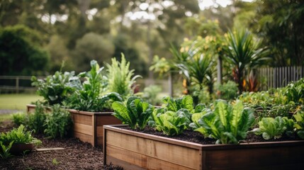 Vegetable garden close to kitchen outdoor, Slow living style