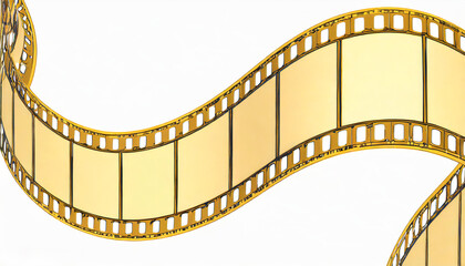 Fototapeta premium curve 35 mm filmstrip, blank filmstrip frame, isolated white background