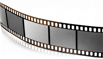 Fototapeta premium curve 35 mm filmstrip, blank filmstrip frame, isolated white background