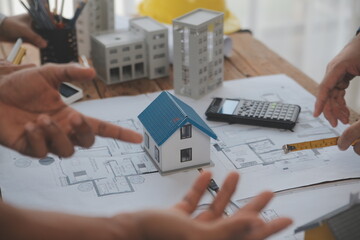 Construction and structure concept of Engineer or architect meeting for project working with...