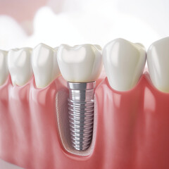 Close up of dental teeth implant