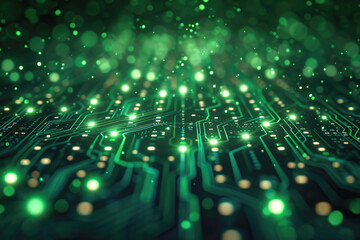 Green digital technology abstract background