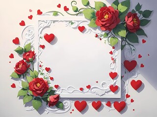 heart of roses, frame with roses