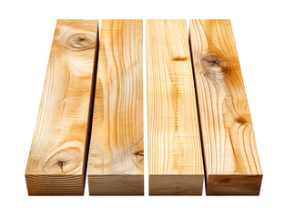 wooden boards or planking, isolated on a transparent background