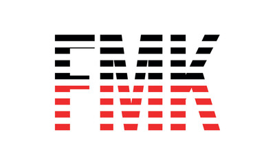 FMK three initial letter iconic line negative space minimal logo design vector template. monogram, abstract, wordmark, business, typography, minimalist, brand, company, flat, modern, unique, simple