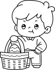 Spring, cute, children and flowers easter bunny hand painted illustration