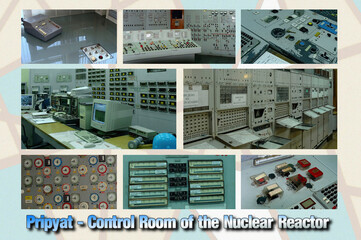 One of the control rooms of the nuclear power plant, where in 1986 the terrible Chernobyl...