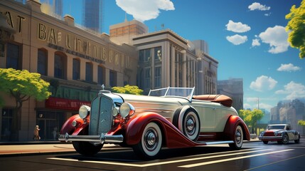 Urban Elegance: Classic Cars and Modern Cityscapes