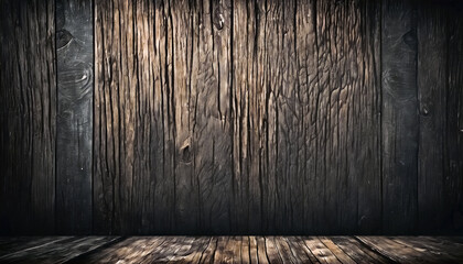 Oscura Nobiltà- Texture Grezza in Legno Nero su Sfondo in Legno Scuro - Powered by Adobe