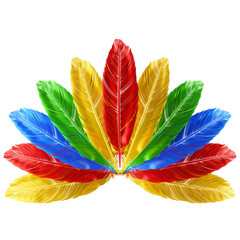 Penas coloridas para carnaval no brasil elemento 3d isolado