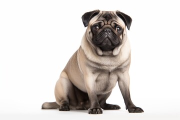 Fototapeta premium pug dog on white background 