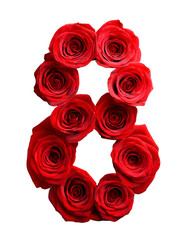 Number eight in shape of rose