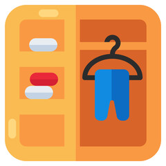 Trendy flat design icon of wardrobe 