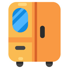 Conceptual flat design icon of almirah