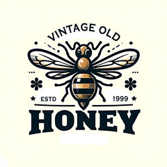 a design logo vintage wild honey bee