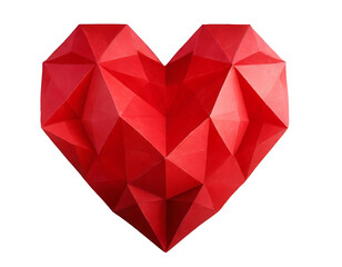 Naklejka na ściany i meble Red polygonal heart
