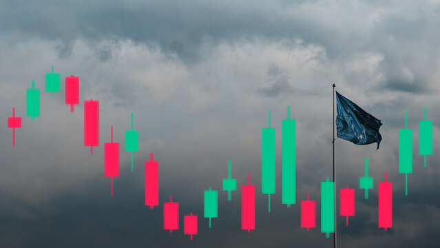 European Economy. Financial Situation In The European Union. European Stock Market Exchange. Financial Debt And Loan. Graph Chart Stocks Index Profit Analysis