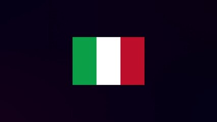 Italy animated flag intro, green screen replacement euro european flag fly through 3D zoom motion graphic sting, football euro 2024 teams