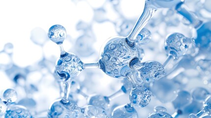 Three-dimensional Render of Floating Molecules