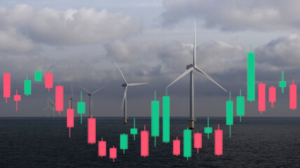 Investment Into Renewables And Renewable Energy. Wind Generator As A Financial Instrument. Stock...