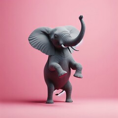 elepant isolated in pink background