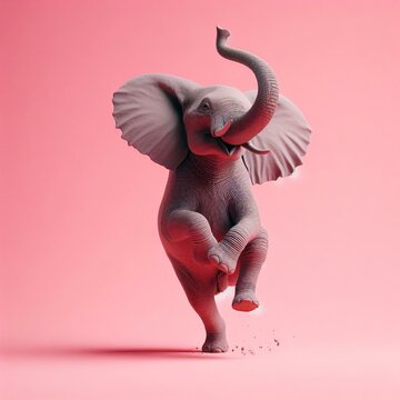elepant isolated in pink background