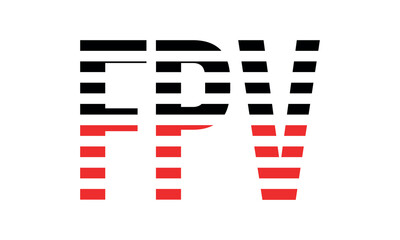 FPV three initial letter iconic line negative space minimal logo design vector template. monogram, abstract, wordmark, business, typography, minimalist, brand, company, flat, modern, unique, simple