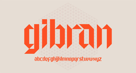 GIBRAN FONT VECTOR DISPLAY LOWERCASE GOTHIC ELEGANCE EDITABLE