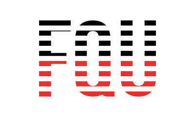 FQU three initial letter iconic line negative space minimal logo design vector template. monogram, abstract, wordmark, business, typography, minimalist, brand, company, flat, modern, unique, simple