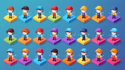 people icons set ai generated