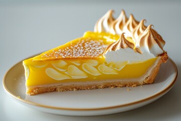 A photo of Lemon Meringue Pie Slices on plate