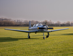 Communist designed monoplane trainer airplane on the ground