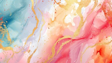 Rich teal and caramel marble pattern with luxurious gold flecks