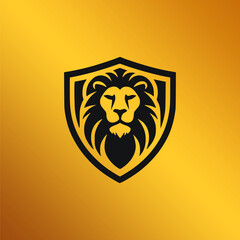 Fototapeta premium lion head and shield design