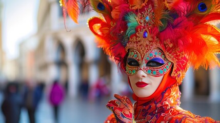 woman in a bright carnival costume