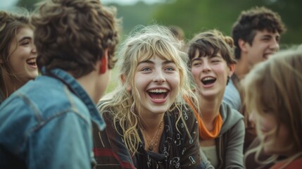 Fototapeta premium Laughing with friends