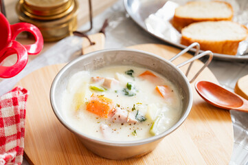 シェラカップで作る一人分のシチュー