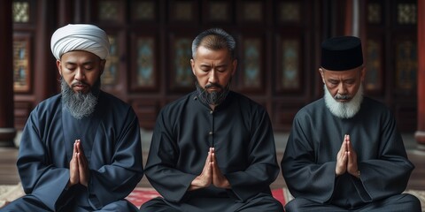 men praying together
