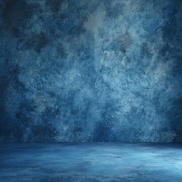 Blue grunge concrete room © Molostock