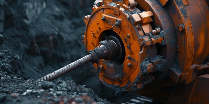 Coal Mining Drill in closeup
