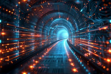 Obraz premium Futuristic technology tunnel