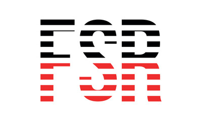 FSR three initial letter iconic line negative space minimal logo design vector template. monogram, abstract, wordmark, business, typography, minimalist, brand, company, flat, modern, unique, simple