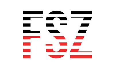 FSZ three initial letter iconic line negative space minimal logo design vector template. monogram, abstract, wordmark, business, typography, minimalist, brand, company, flat, modern, unique, simple