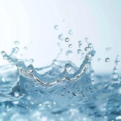 Crystal clear water droplets in motion