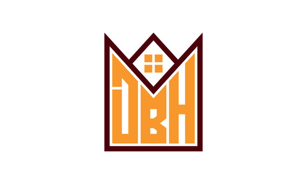 DBH initial letter real estate builders logo design vector. construction ,housing, home marker, property, building, apartment, flat, compartment, business, corporate, house rent, rental, commercial