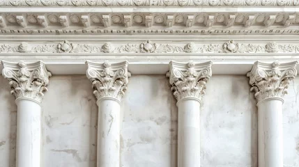 Fotobehang White classical columns in the interior © Adobe Contributor